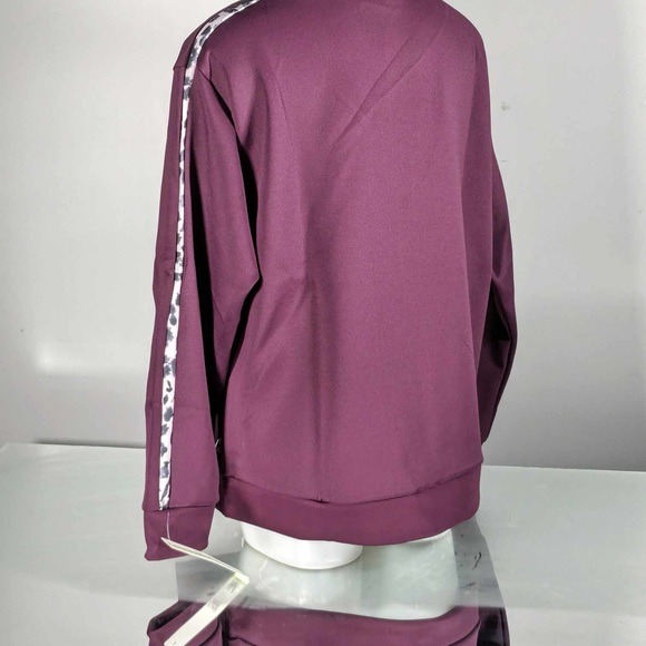 NWT Nicole Miller Active | Plum Stripe Sweatshirt 2X - Picture 4 of 6